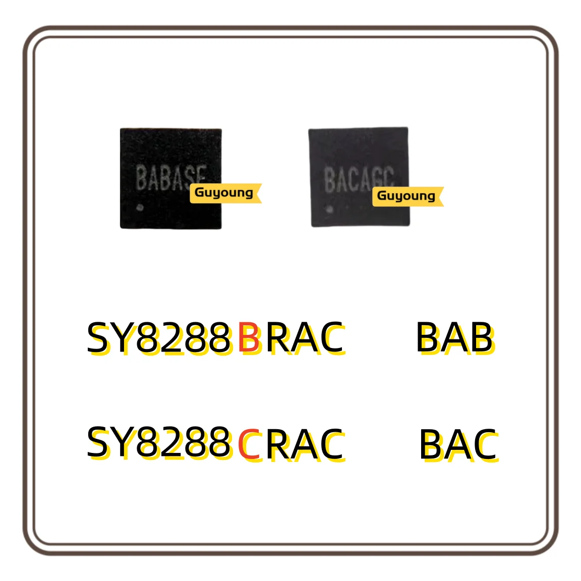 Sy8288crac bac5 bac6 sy8288bac baby 6 bab bac qfn20 chip ، 5 ks