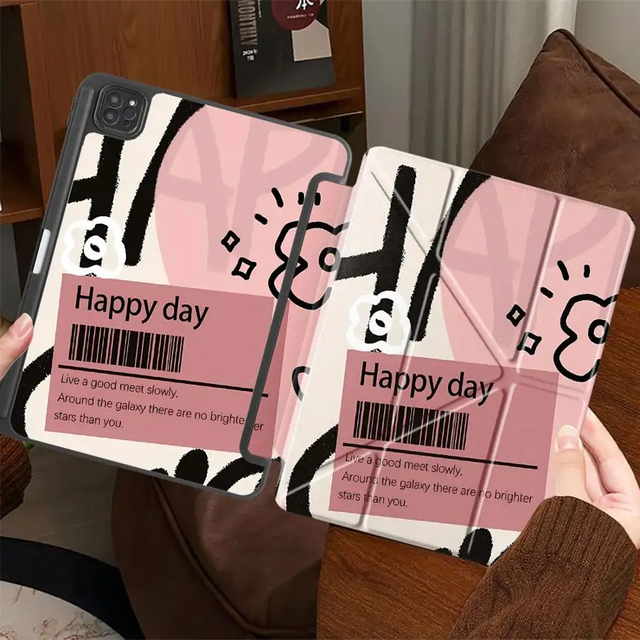 Ins Style Picture Tablet Case For iPad Air 4 5 M3 M2 M4 11inch Mini 6 7 Pro 2025 Pro 11th 10th 9th 8th 7th 12.9inch Holder Cover