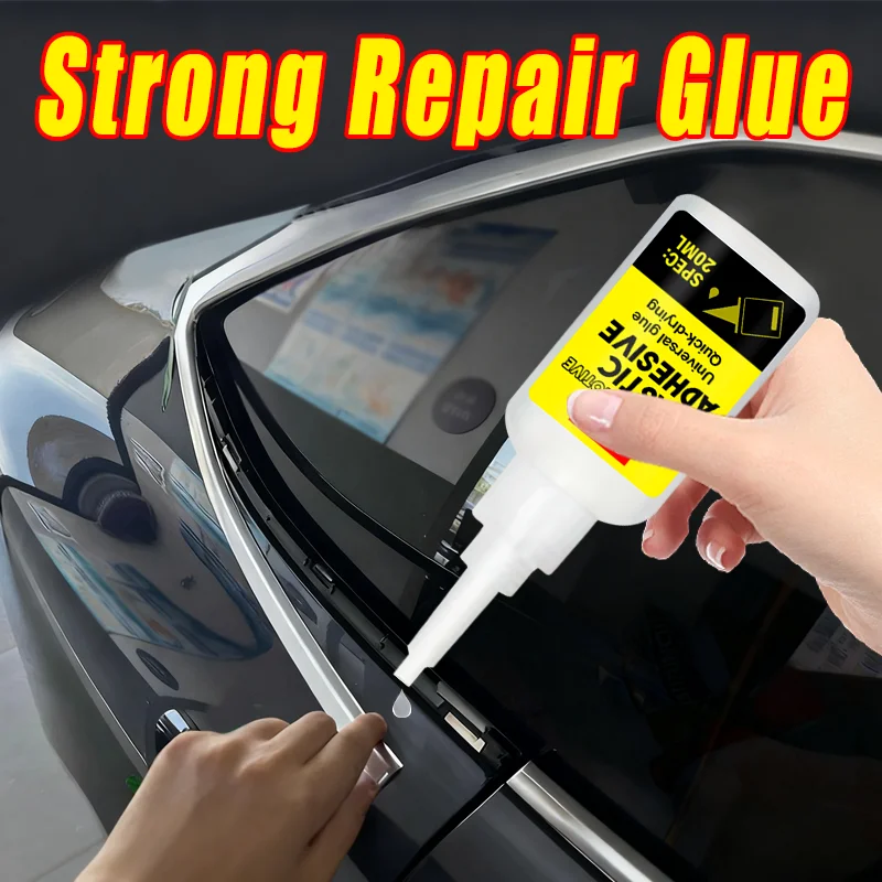 KJM Automotive Decorative Strip Repair Adhesive 20ML, Quick Dry Glue for Falling Window Trim Molding & Auto Plastic Ornament Fix
