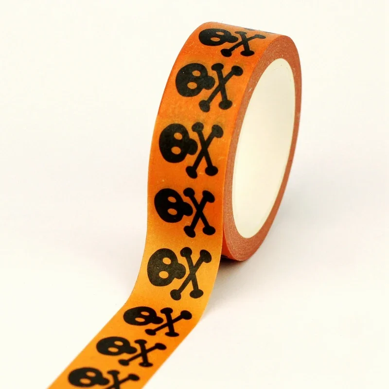 

NEW 1PC 10M Deco Cute Orange Skull Skeleton Halloween Washi Tape for DIY Craft Scrapbooking Journaling Masking Tape Stationery