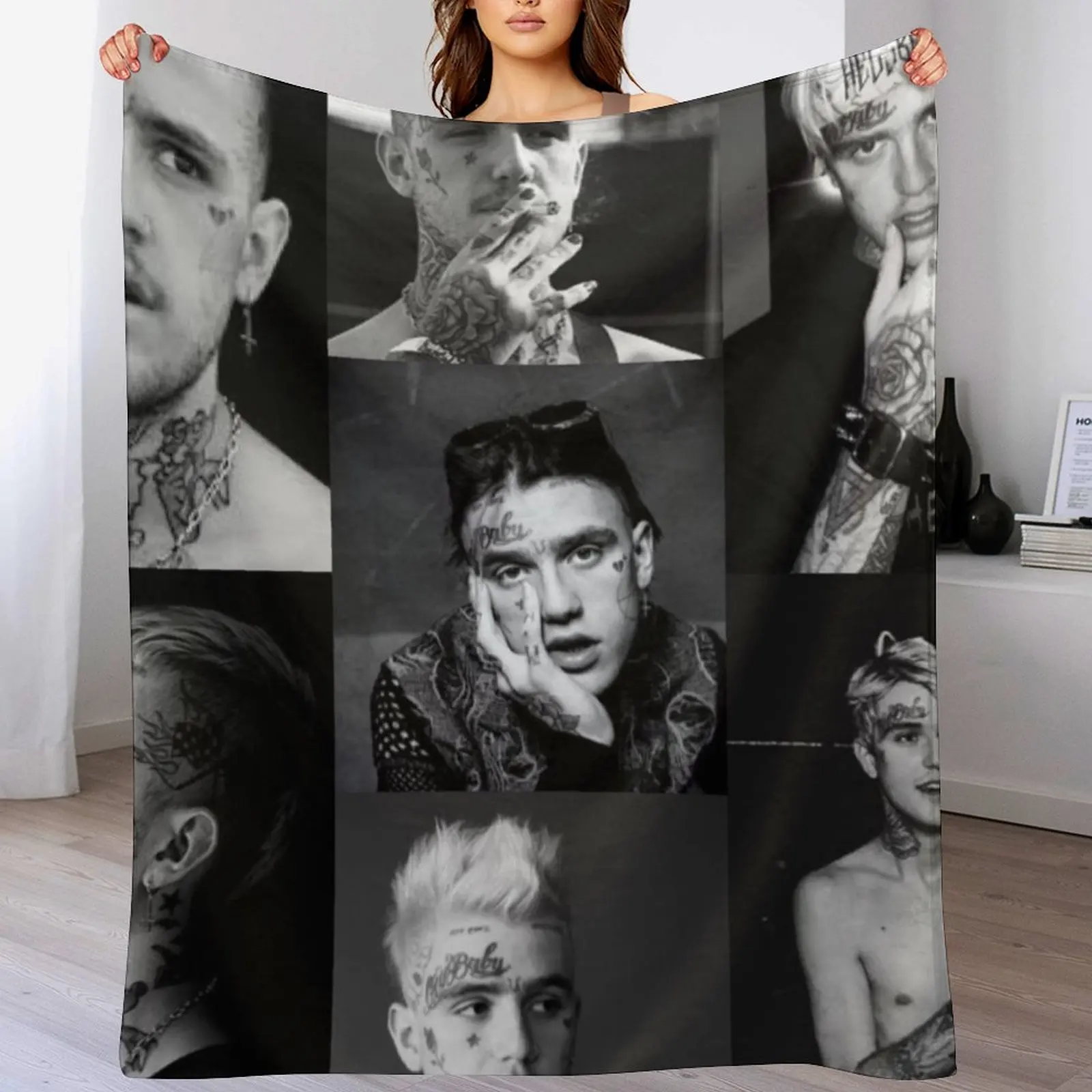 

Peep black and white collage Throw Blanket Soft Comfort Blanket for Reading Watching TV