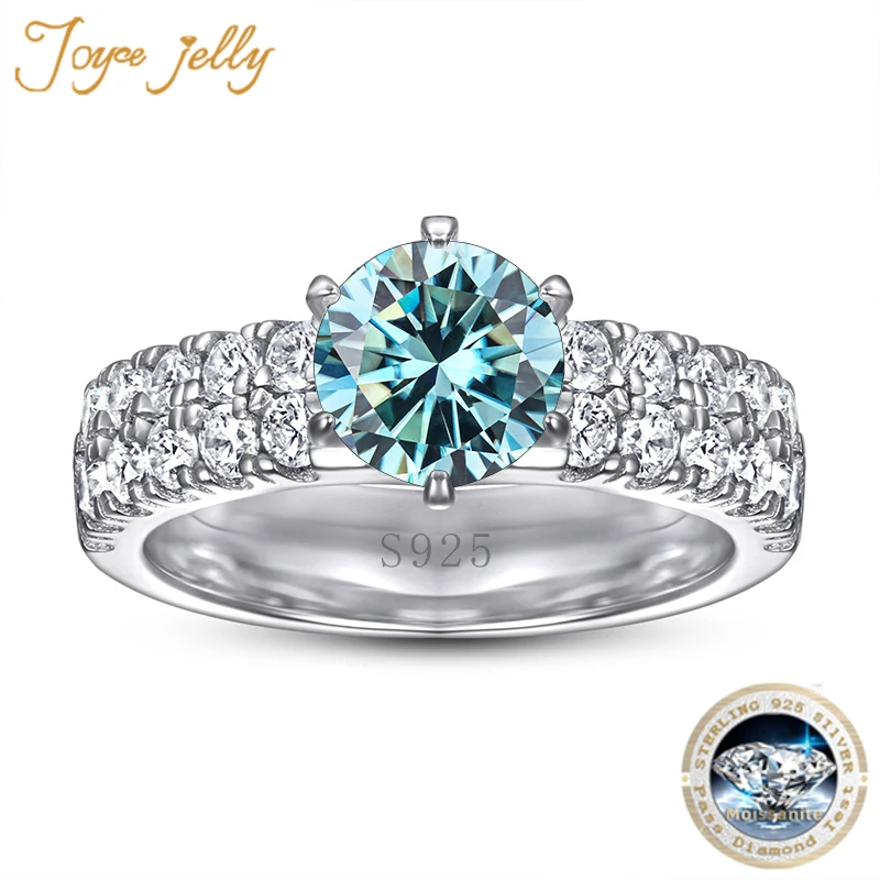 

Joycejelly Luxury 925 Sterling Silver Ring With 1Ct Moissanite Gemstone Wedding Party Fine Jewerly Gift Silver Finger Jewerly