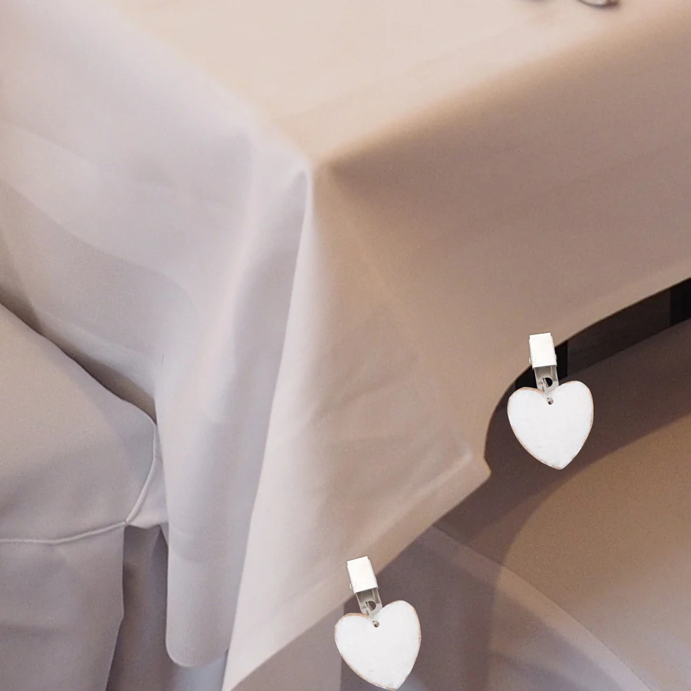 

6PCS Tablecloth Clips Heart Shaped Marble Holders Dining Room Decor Waterproof Rustproof White Weights Table Cover Supplies