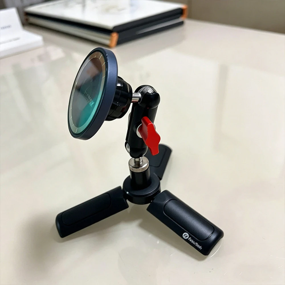 Ganzmetall-360-Grad-Doppelkugelkopfhalterung mit 1/4-Zoll-Verlängerungsgewinde, Stativadapter, 17-mm-Kugelgelenk für DSLR-Kamera, Telefon, Monitor – Detail 7