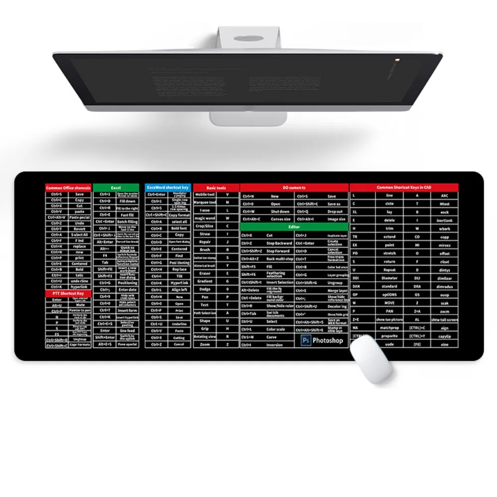 

Large Size Keyboard Mats EXCO Office Stitched Edge Shortcut Mouse Pad Extended Desk Protector Non-Slip Desk Mat