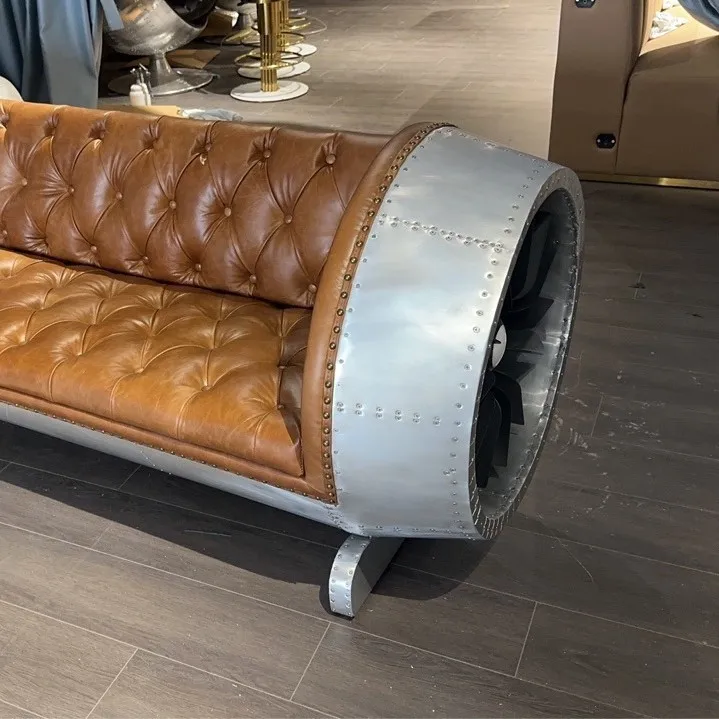 Industrial wind sofa chair aircraft turbine engine modeling sofa
