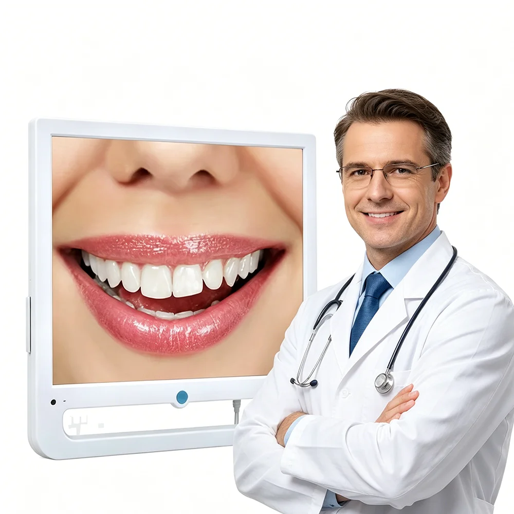Intra Oral Camera with 17-Inch Monitor 12 Megapixel Dental Endoscope Metal Construction Electric Power Source for Surgical Use