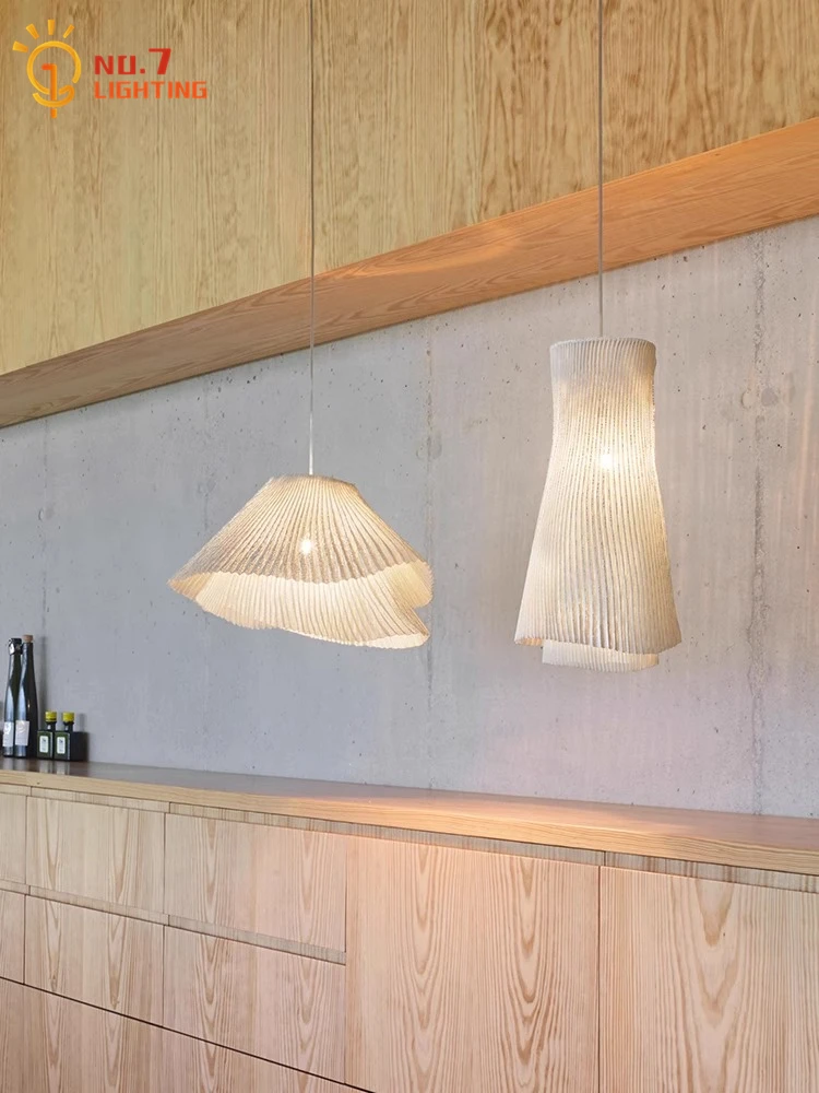 Wabi-Sabi Minimalist Stainless Steel Designer Pendant Lights LED E27 Art Decorative Hanging Lamp Restaurant Bar Bedroom Bedside