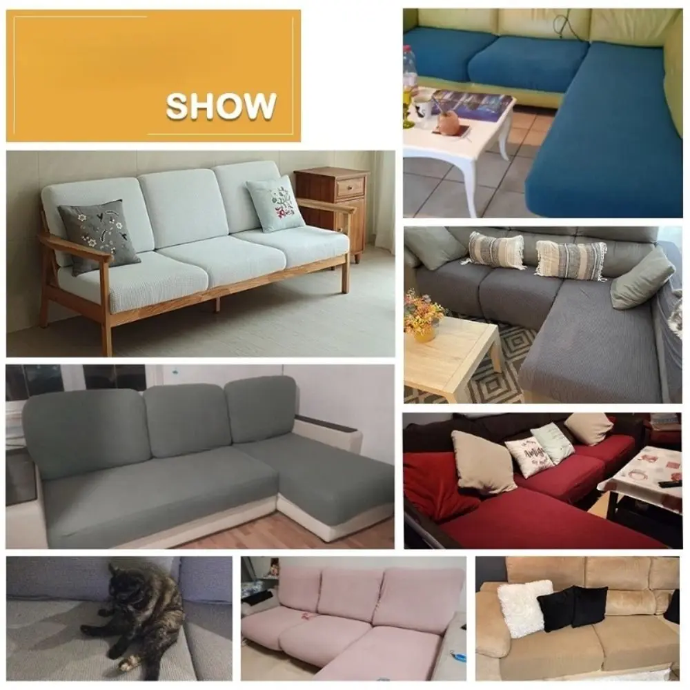 

Fashion 2/3Seater Sofa Cover Universal Solid Color All Inclusive Sofa Cover Elastic Slipcover Seat Cover