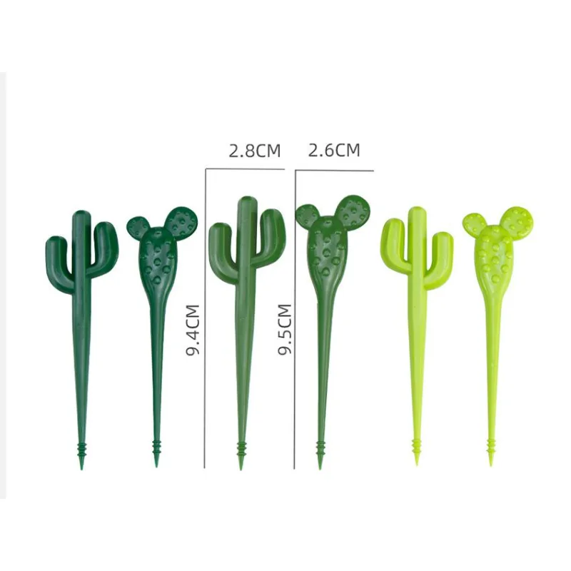 Pack of 6 Fruit Forks Party Dessert Cactus Appetizer Picks Portable Food Kids Sticks Cafe Reusable Decorative Toothpicks