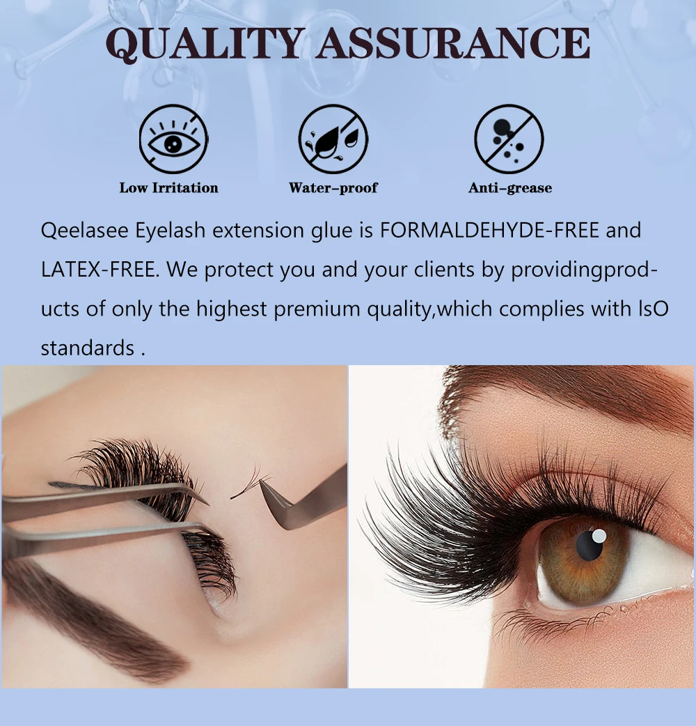 Qeelasee Professioneller Wimpernkleber 1s, schnell trocknend, wasserdicht, langlebig, mildes Wimpernverlängerungs-Make-up für den Salon – Detail 3