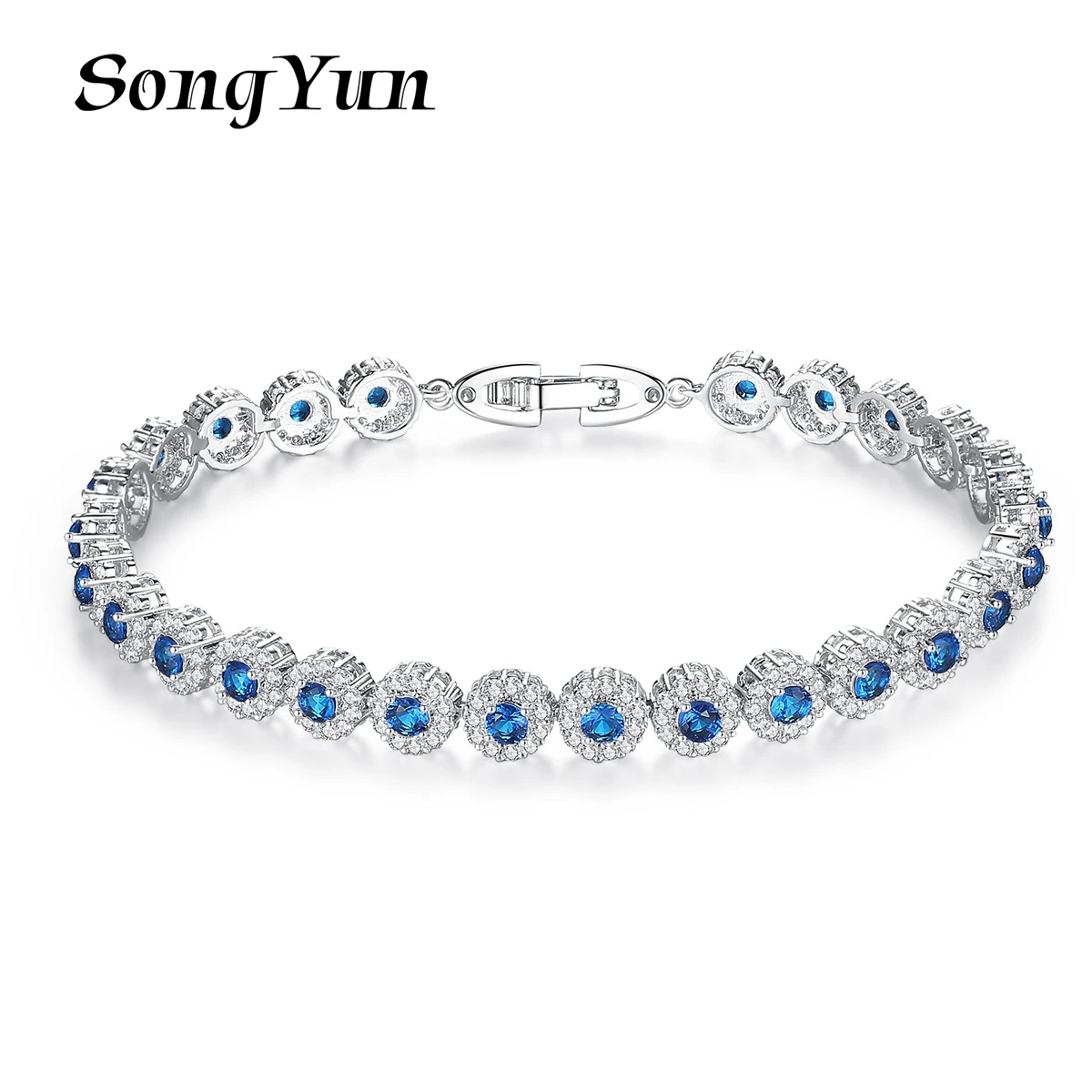 

SongYun Jewelry Manufacturer MHT Flower Bracelet Brass Zircon Full Diamond Hand Jewelry Fashion Simple First Ornaments