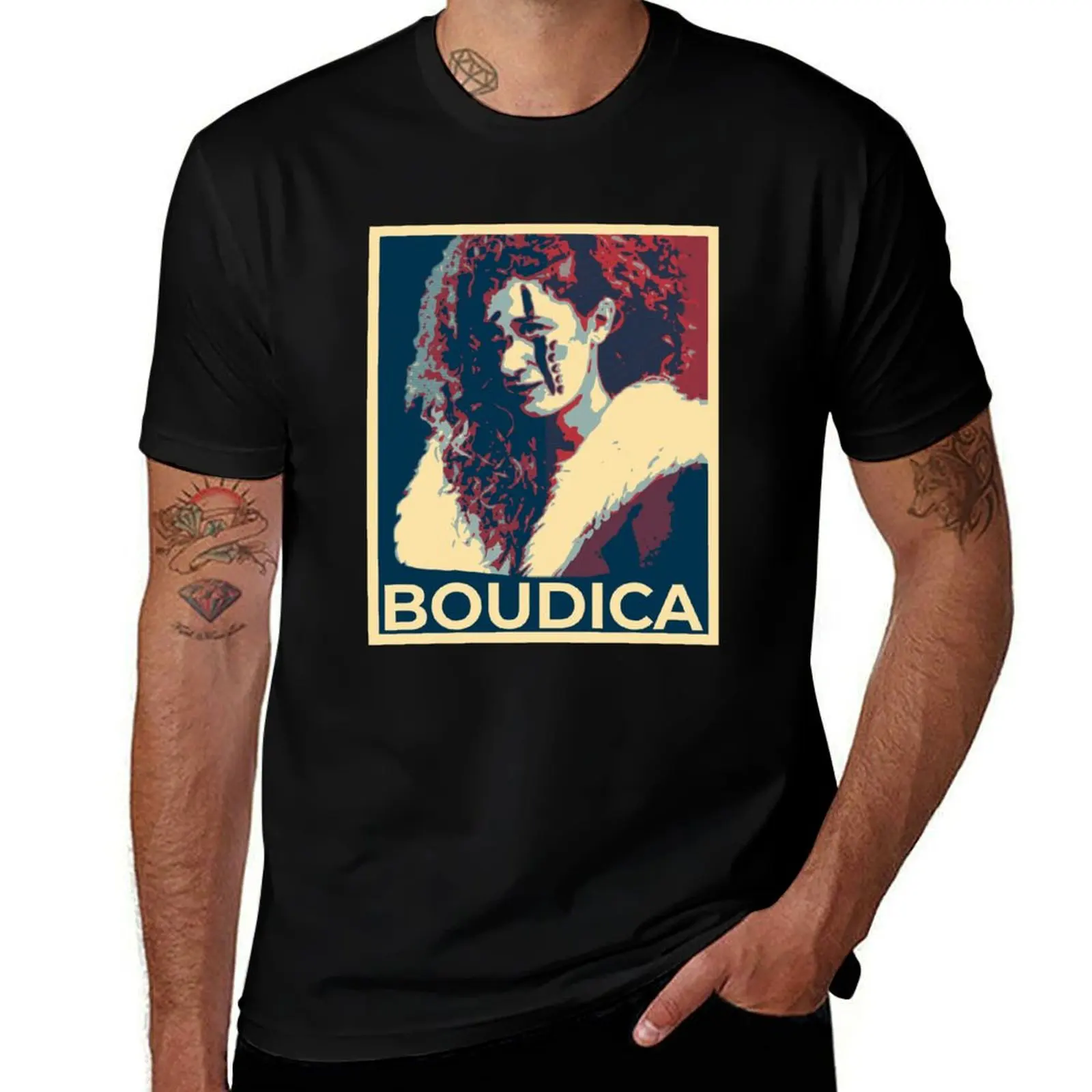 Boudicca Boudica boadicea Female Warrior Celtic Iceni Queen Pop Art T-Shirt Large Size Casual Tee Shirt