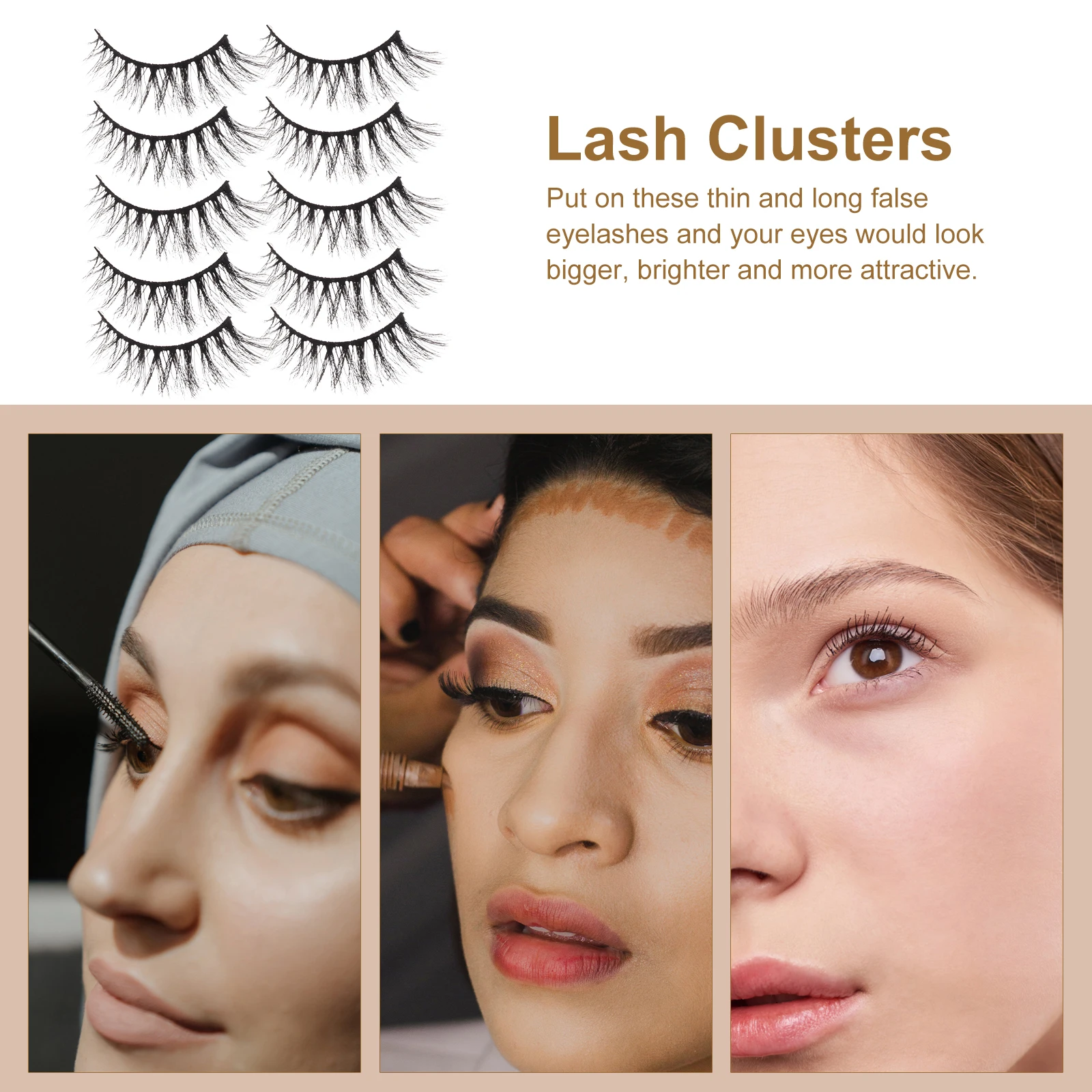

False Eyelashes Natural Look Imitation lashes in bulk Women Night Out Extension Kit Cat-eye Comfortable Adjustable