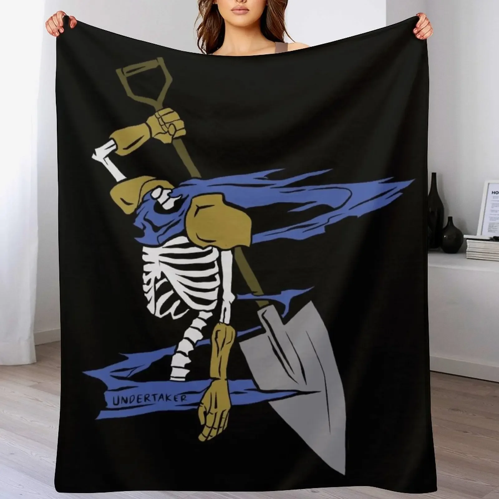 

86 Eighty Six Shinei Nouzen Shin Undertaker Juggernaut Mark Headless Skull Throw Blanket Anniversary gift for her