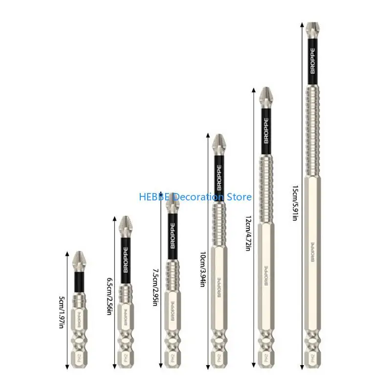 B0KC 6pcs K5 schroevendraaier Bit Set magnetische kruising Driver Bit Set Impact schroefdring