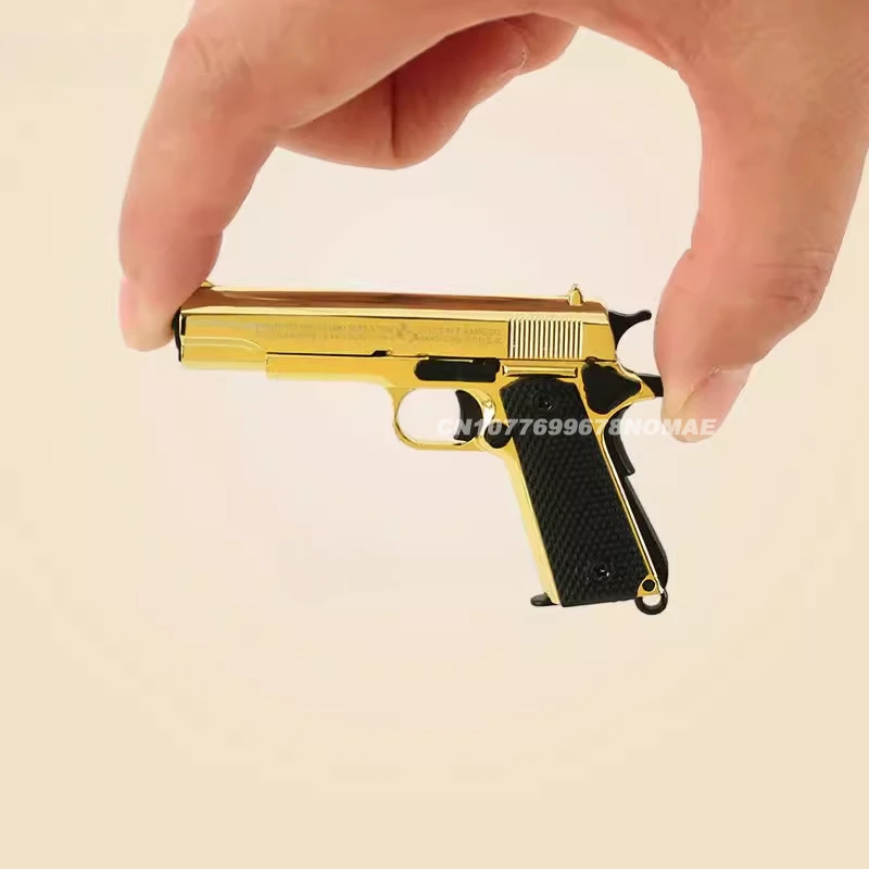 1:3 Detachable 1911 Toy Gun Model Keychain Metal Alloy Pistol Miniature Craft Pendant For Boys Adult Birthday Gifts 2024 New