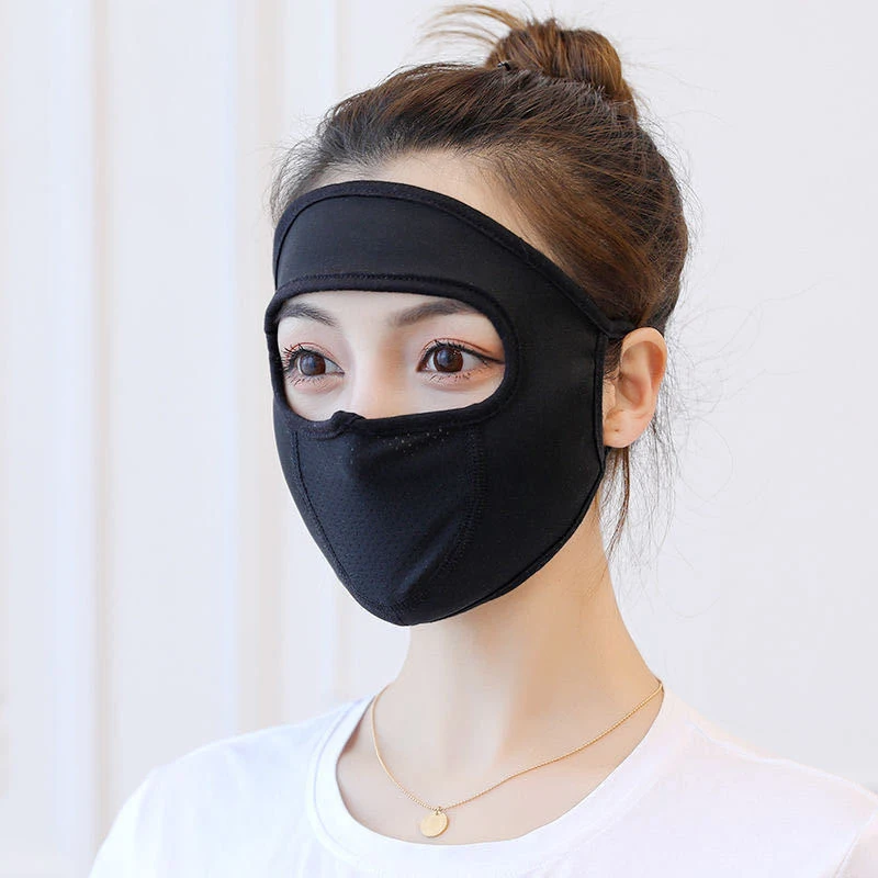 

Summer Ice Silk Mask UV Protection Face Cover Sunscreen Veil Face With Brim Outdoor Cycling Sun Protection Hats Caps