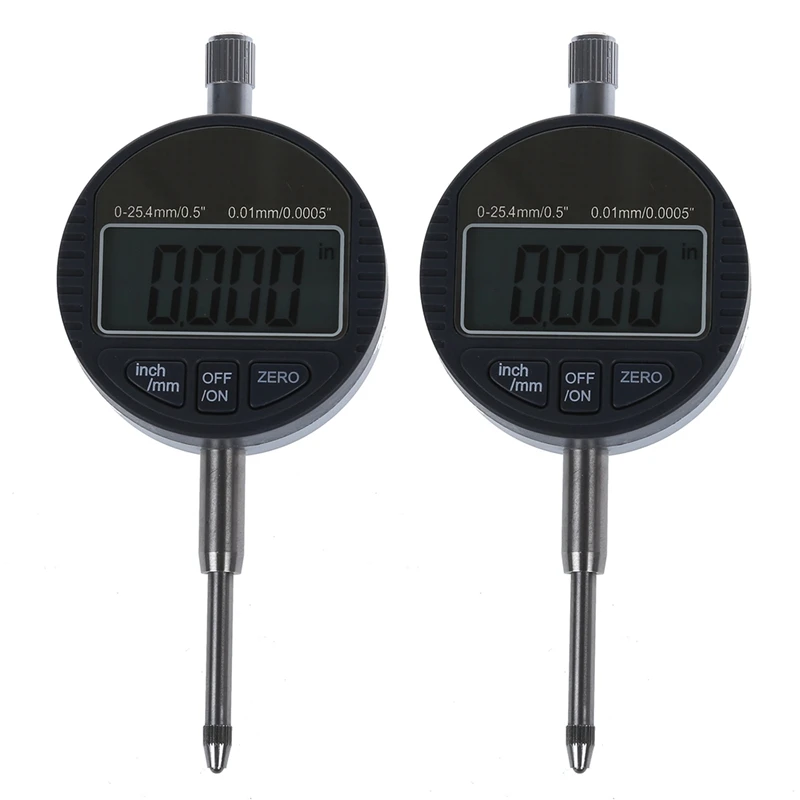 

2X Digital Dial Indicator DTI 0.01Mm/.0005Inch Range 0-25.4Mm/1Inch Clock Gauge