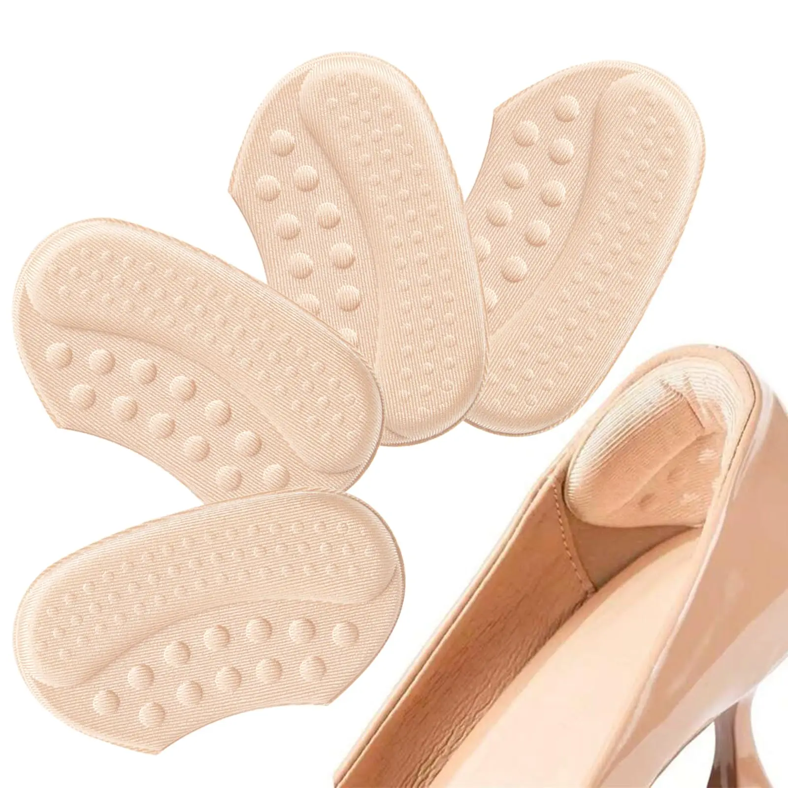

2pcs Anti Slip Heel Pad,Self Adhesive Heel Protectors,Anti Slip Heel Grips,Thick Liners Fillers For Half Size Big Loose Shoes