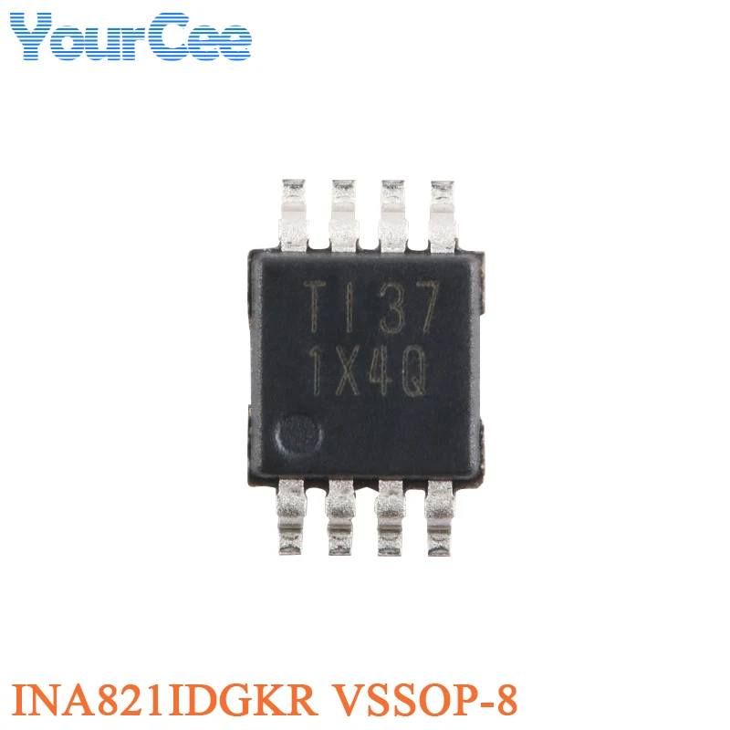 5PCS/1PC INA821IDGKR VSSOP-8 High Bandwidth 4.7MHz Low Noise 7nV/√Hz Precision 35μV Low Power Instrumentation Amplifier Chip