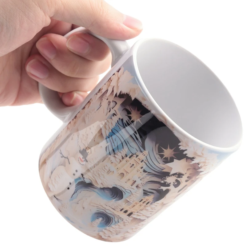 3D Coffee Mug, Creative Space Design Multi-Purpose Ceramic Mug Novelty 11Oz Coffee And Tea Mug For Women, Men 8 X 9.5Cm