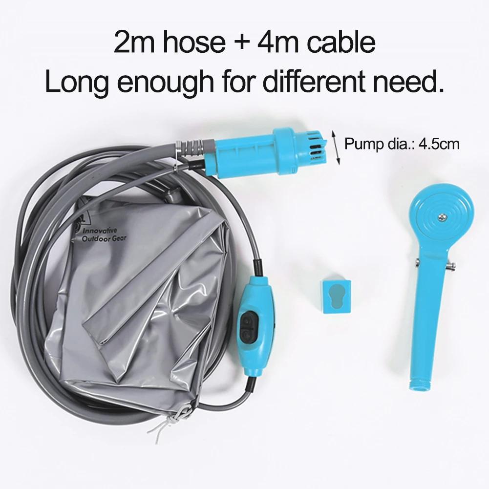 /12V /DC /Portable Electric Camping Shower Pump With Adjustable Pressure For Outdoor Hiking Travel Car Washing And Pet Bathing G