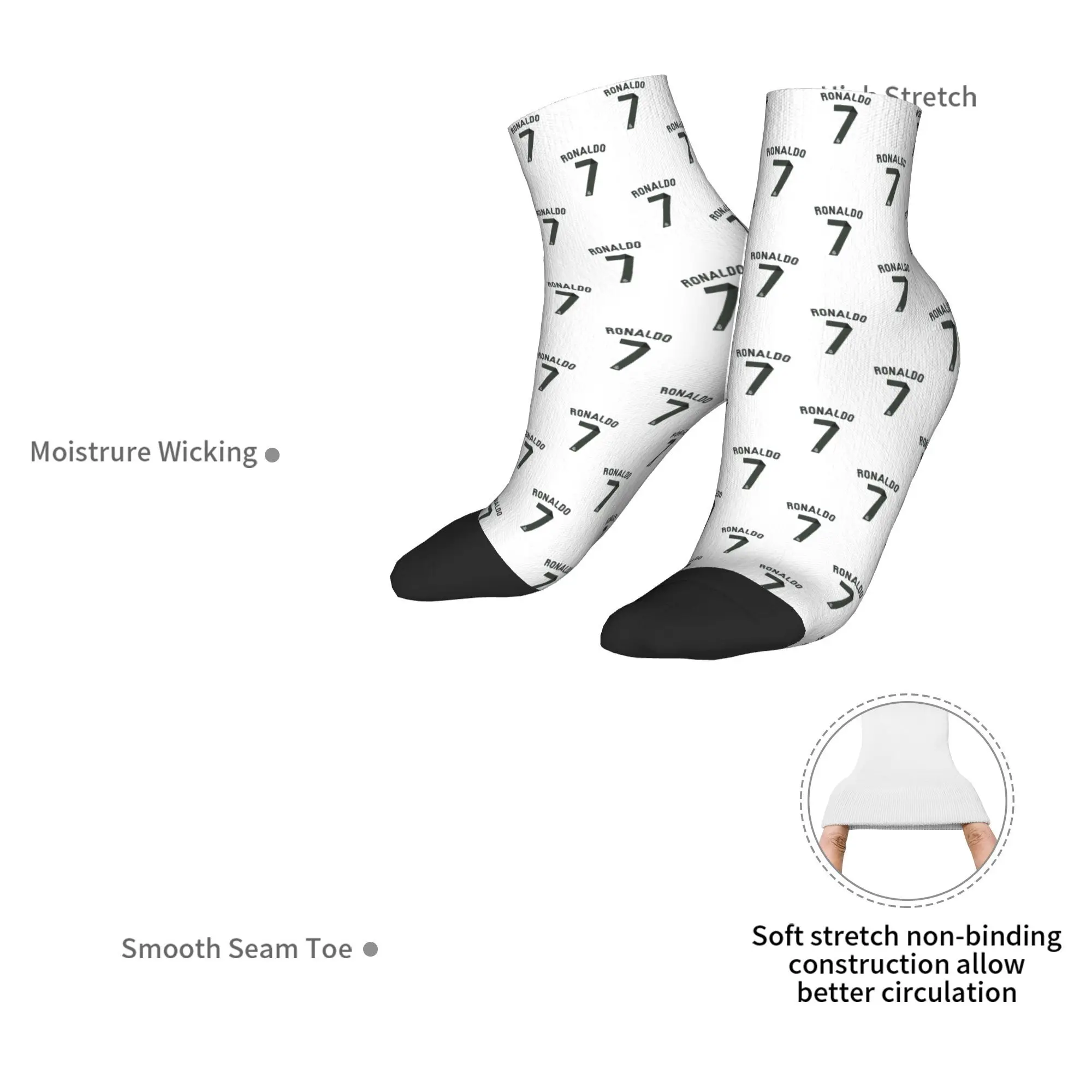 جوارب كريستيانو رونالدو Cr7 5 جوارب هاراجوكو فائقة النعومة لجميع المواسم هدية عيد ميلاد للجنسين #3