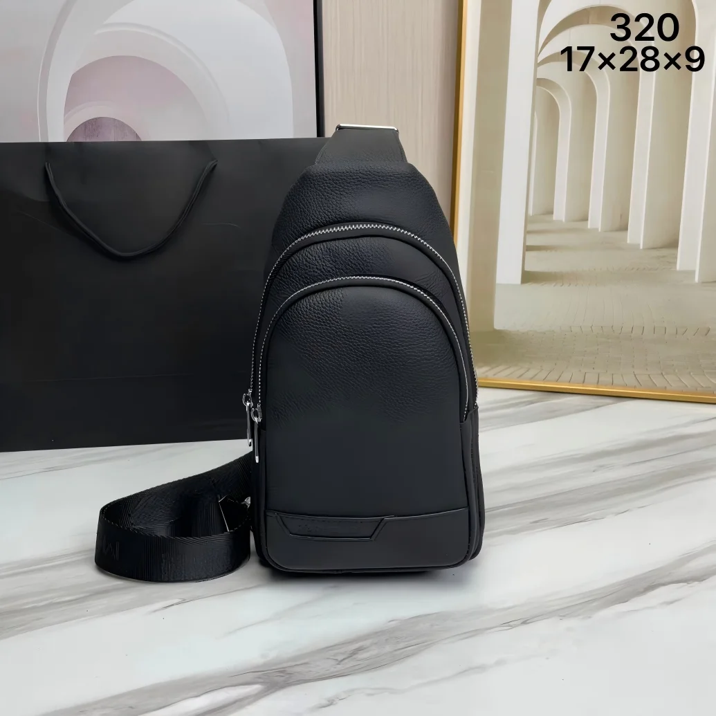 Bolso bandolera retro de piel de becerro granulada, ligero y para uso diario