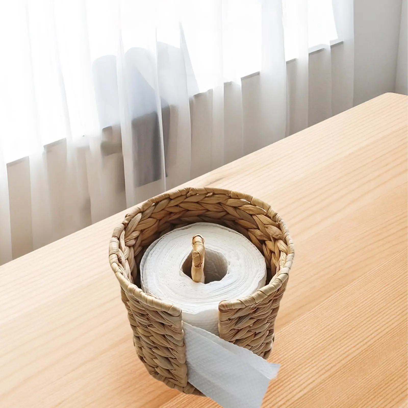Paper Roll Holder Rustic Toilet Roll Storage Holder for Kitchen Bedroom Dorm
