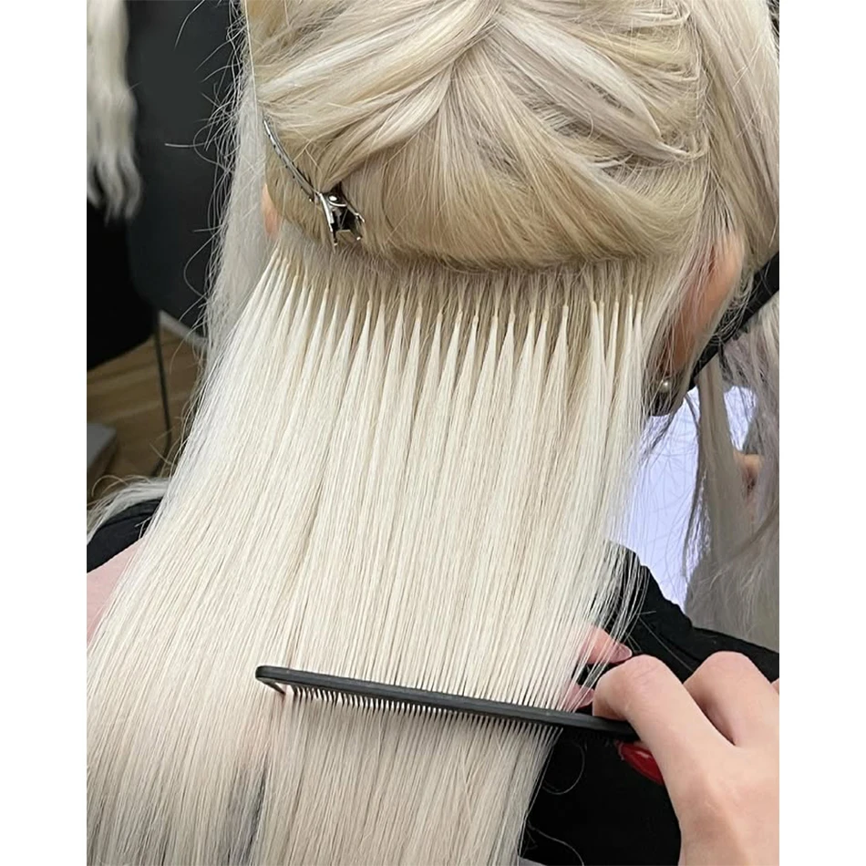 Straight I Tip Hair K Tip Natural Bundles 1g/Strand Original Real Highlight Extensión De Cabello Humano Braiding Pelucas De Muje