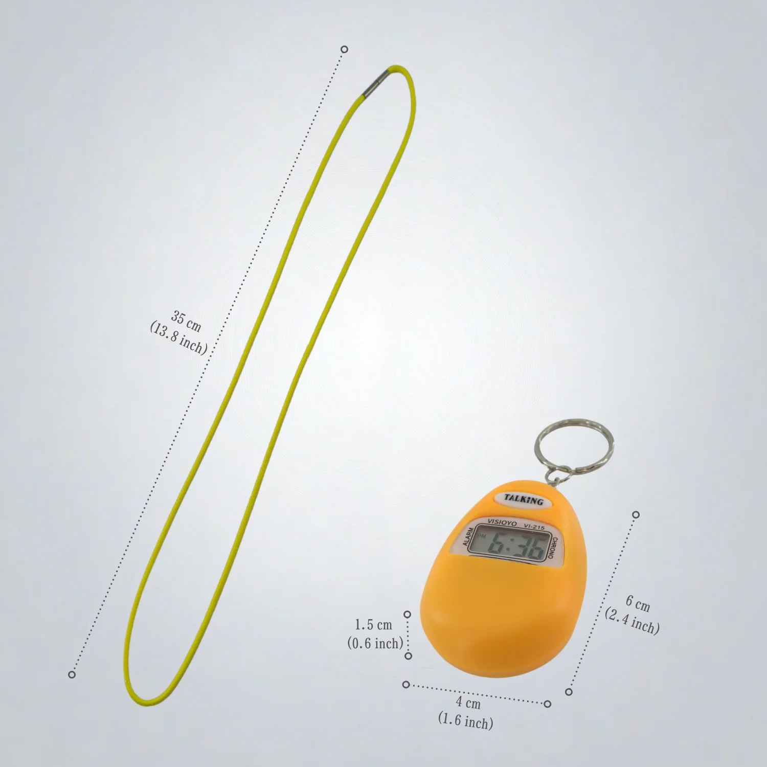 Portuguese Voice Keychain for the Visually Impaired | Audible Hourly Time & Leather Neck Strap