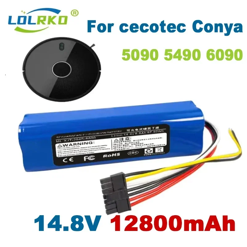 New 14.8V 12800mAh 100% New CECOTEC CONGA 5090 6090 5490 Mopping Robot Battery Pack Netease Intelligent Manufacturing NIT Model