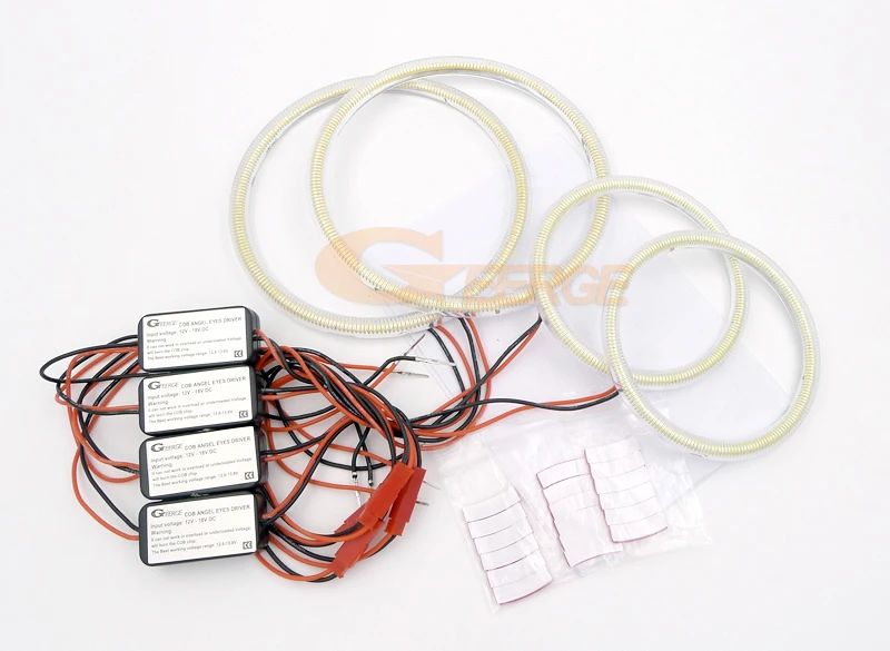 لفولفو XC60 156 2009 2010 2011 2012 2013 ممتاز ضوء النهار الترا برايت COB Led عيون الملاك عدة خواتم هالة