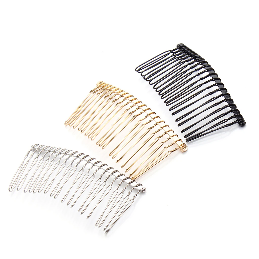 6 Pcs DIY Blank Metal Hair Clips Wedding Veil Side Hair Combs Jewelry Making Findings for DIY Handmade Bridal Hair Accessories