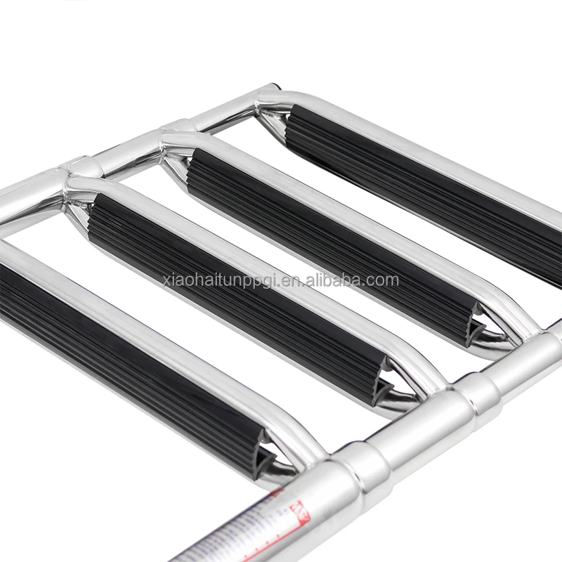 New Design Little Dolphin 316 Stainless Steel Handrail Ladder with Double Tube Step 4 Step Marine Boat Ladders for Pontoon Boat