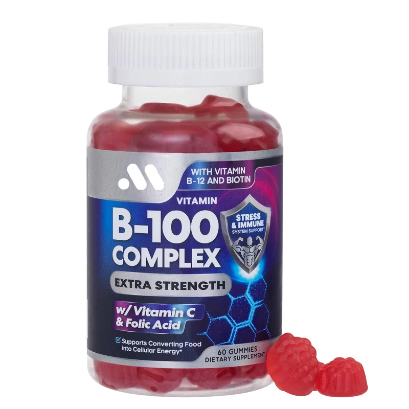 Compound gummies contain vitamin C and folic acid, with 60 gummies containing niacin, B6, folic acid, B12, and biotin