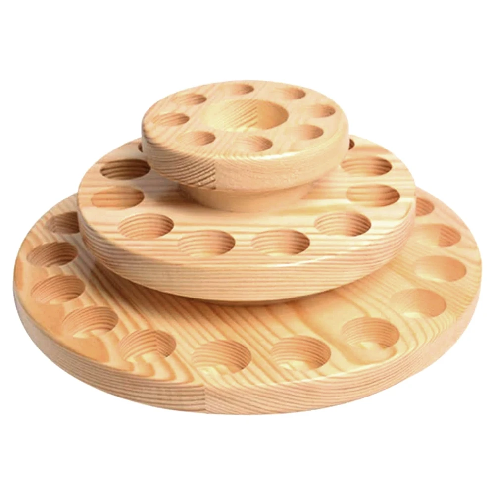 Wood Rotating Essential Oil Bottles Storage Display Rack Organizer 3 Layers 39 Holes Display Stand Holder