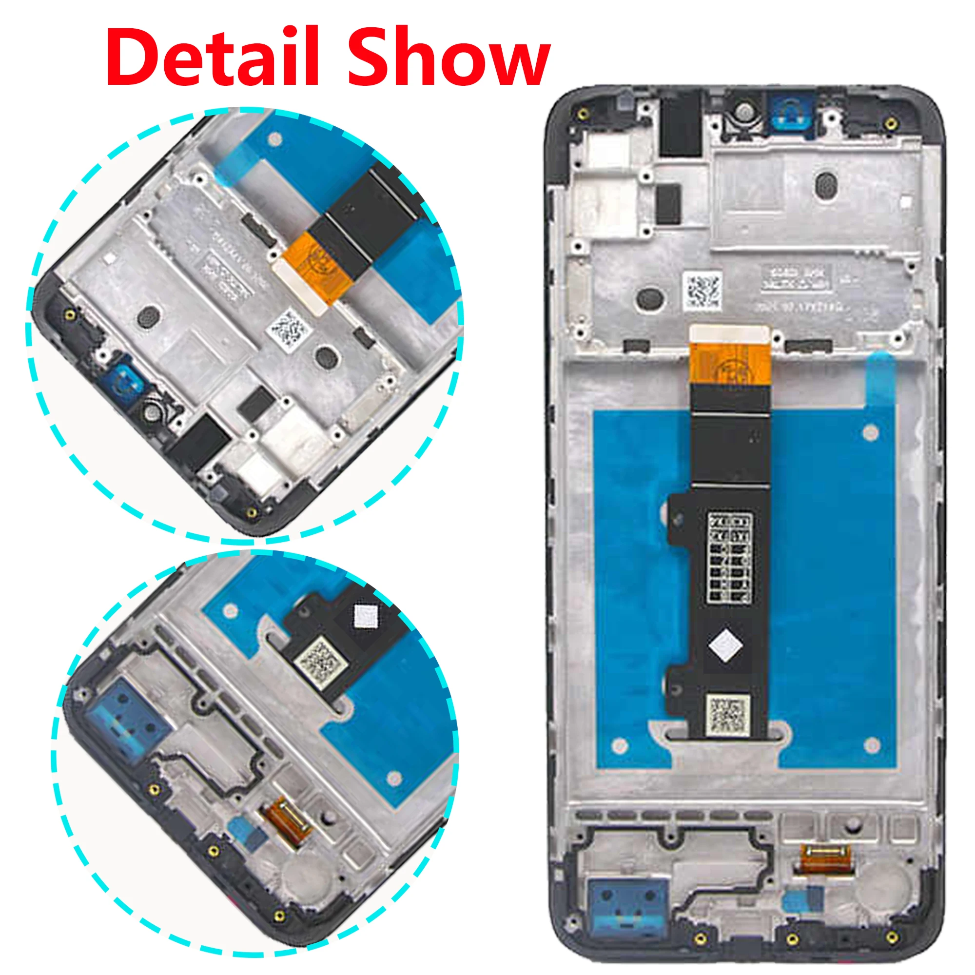 LCD Display Original For Motorola Moto E20 Full With Frame Touch Screen  Digitizer Assembly Replacement  XT2155 Repair  Parts