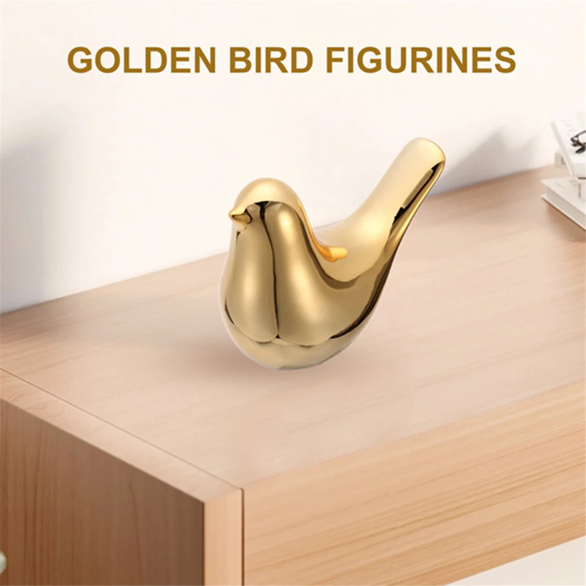 НОВЫЕ 2 шт. фигурки дома, современные керамические статуи птиц, золотая керамическая скульптура животных, украшение дома, поделки