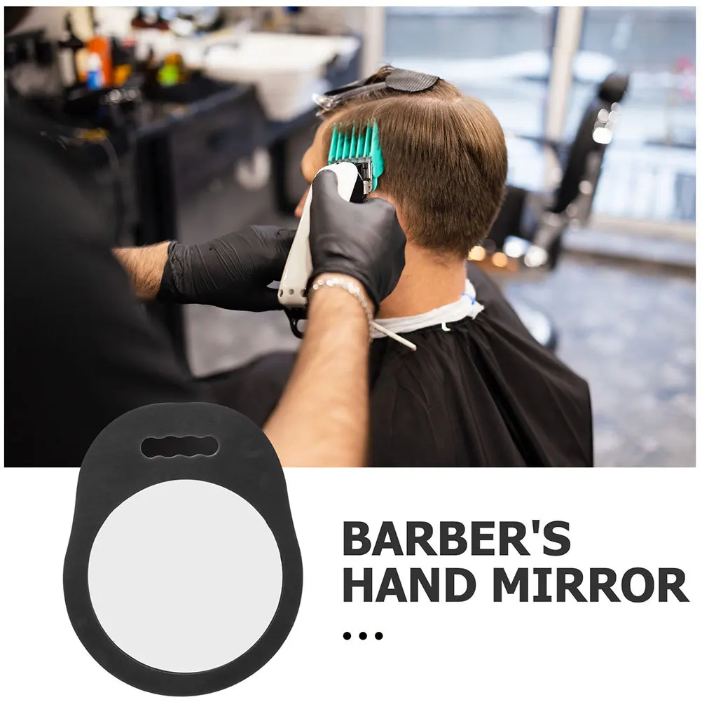 2 個ハンドヘルドミラー理髪店ラウンド壊れないヘアサロン機器アクセサリー高精細耐久性のある多機能デザイン