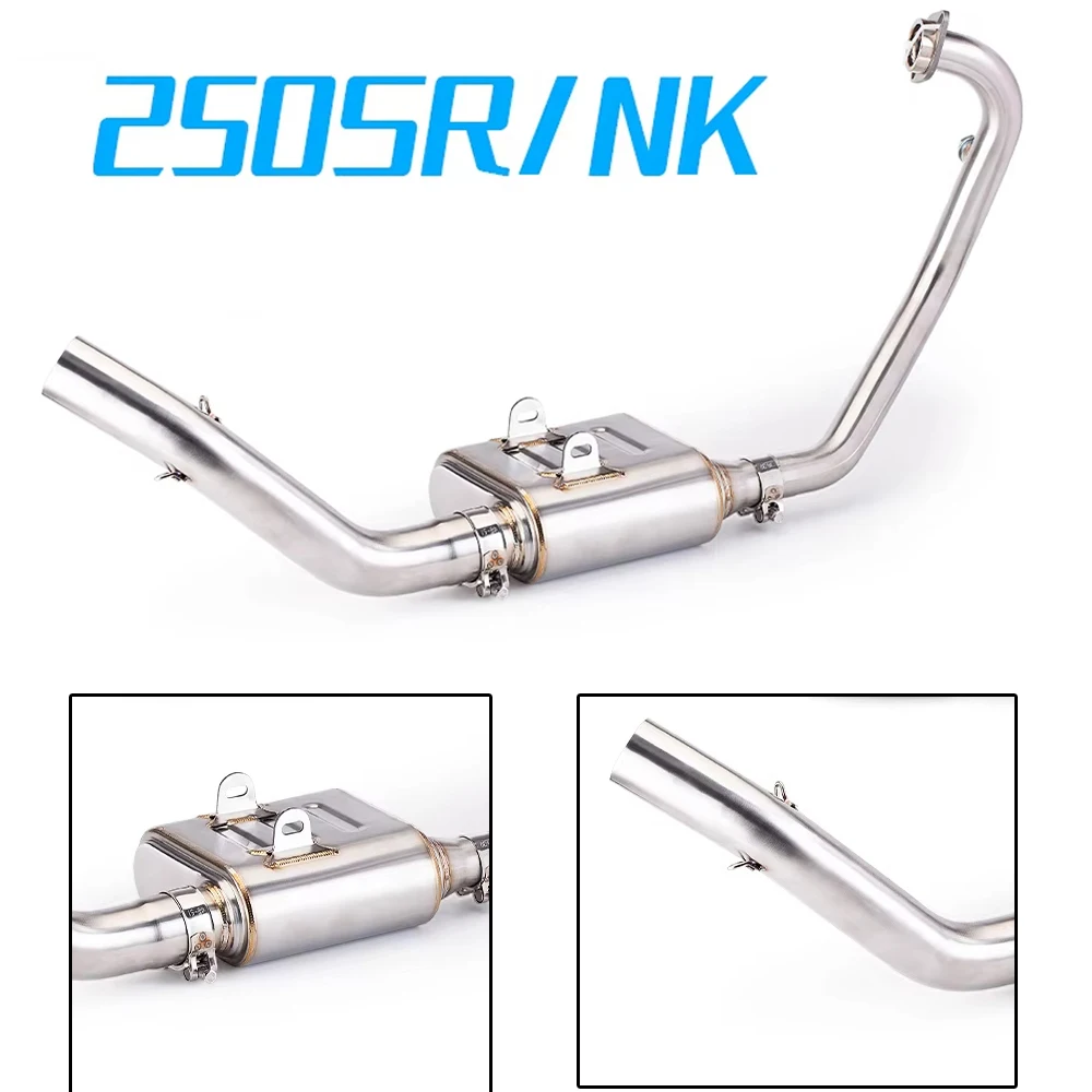 Full Exhaust system Motorcycle Escape Mid Link Pipe Connecting Moto Muffler Slip on for NK250 NK 250 Nk250SR NK300SR