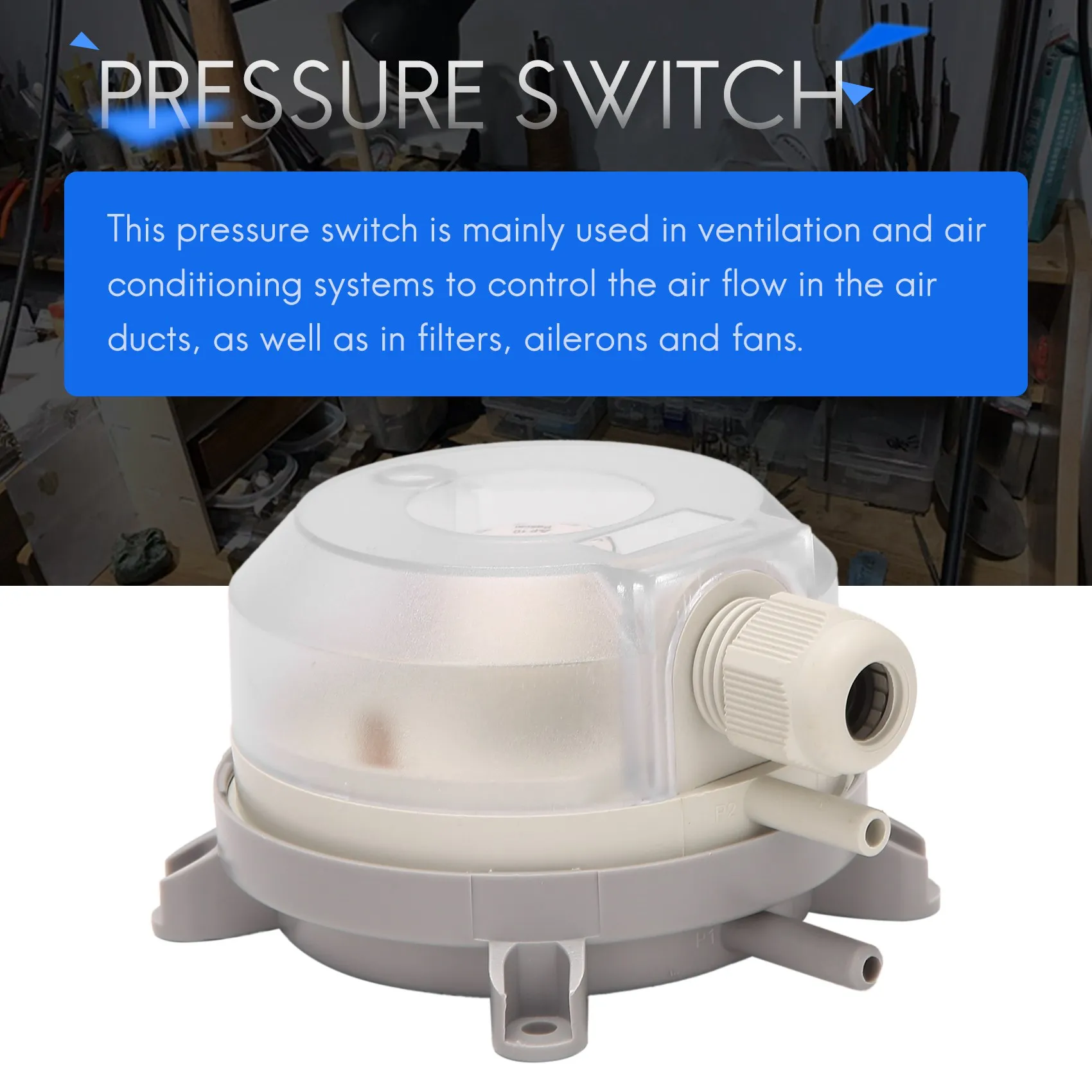 New Air Differential Pressure Switch 30-300Pa 1K-5Kpa Adjustable Micro- Pressure Air Switch