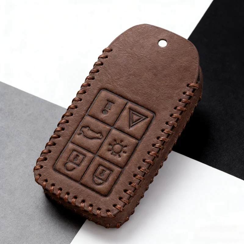 

Leather Car Remote Key 5/6 Buttons Shell For Volvo S60L XC60 S80L V60 V40 Fob New Car Key Case Cover Replacement
