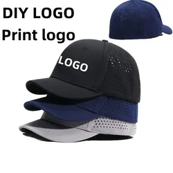 Customized Logo Hard Top Short Brim Breathable Mesh Hat Men's New Summer Big Head Rear Sealing Sunshade Baseball Cap Gorras