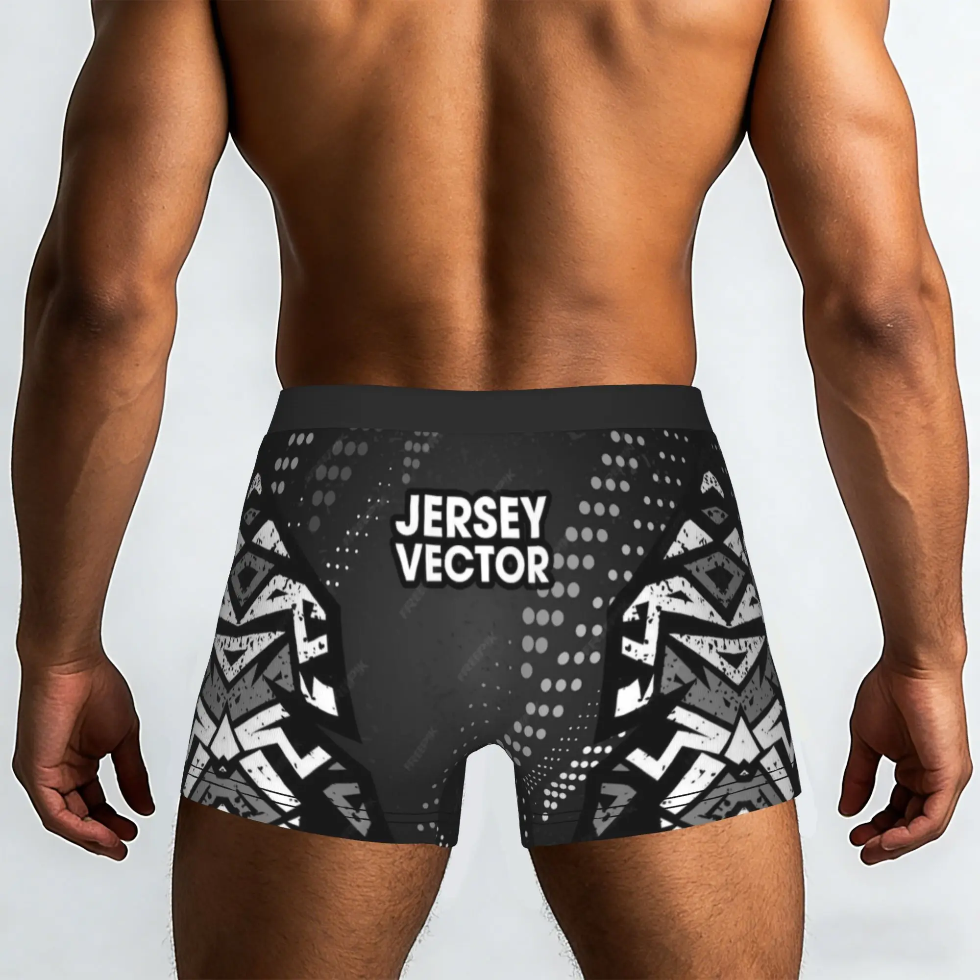 Black Sport Jersey Abstract Pattern  Underpants Breathbale Panties Male Underwear Ventilate Shorts Boxer Briefs