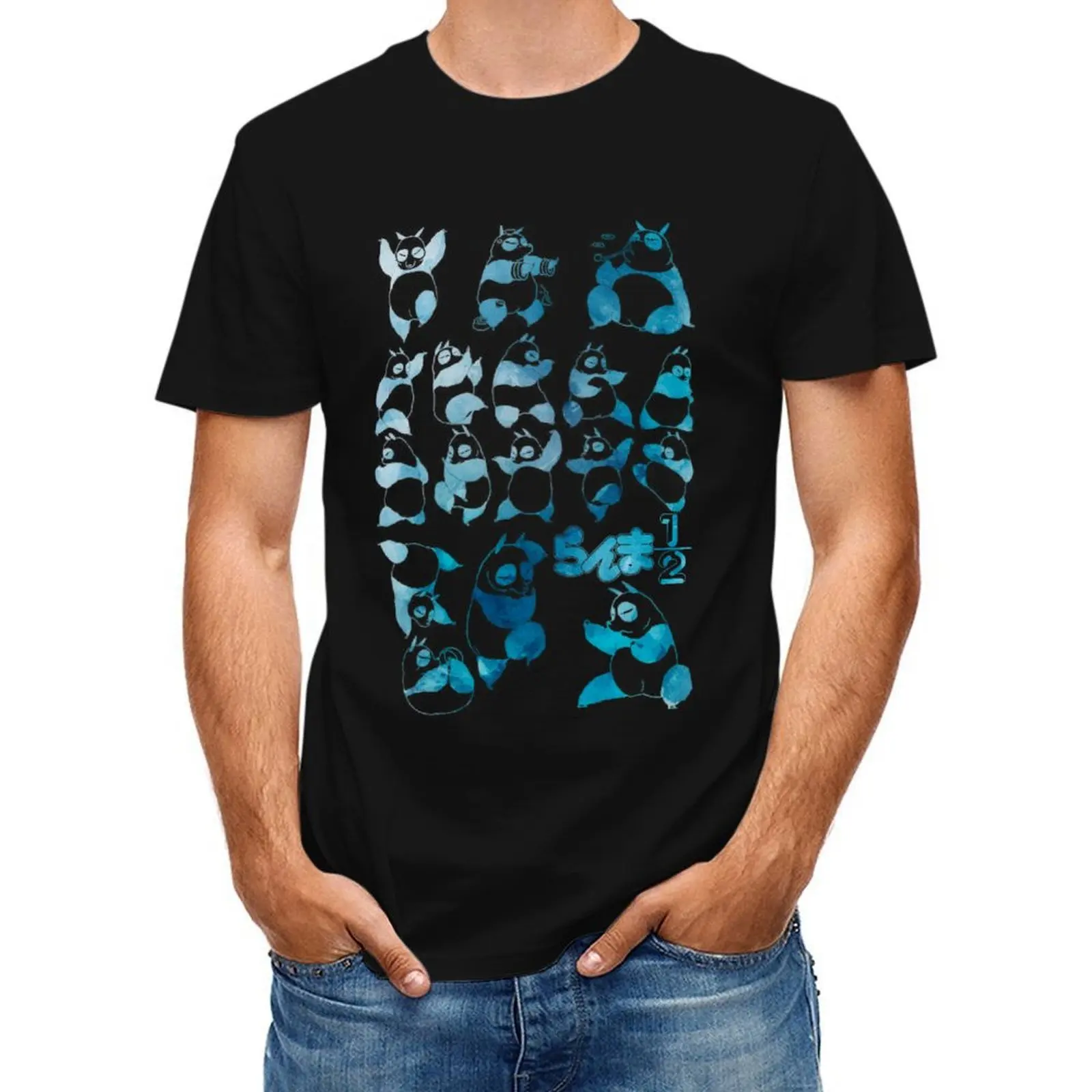 

Ranma Nibun no Ichi Blue T-Shirt kawaii clothes designer shirts vintage anime shirt plus size men clothing
