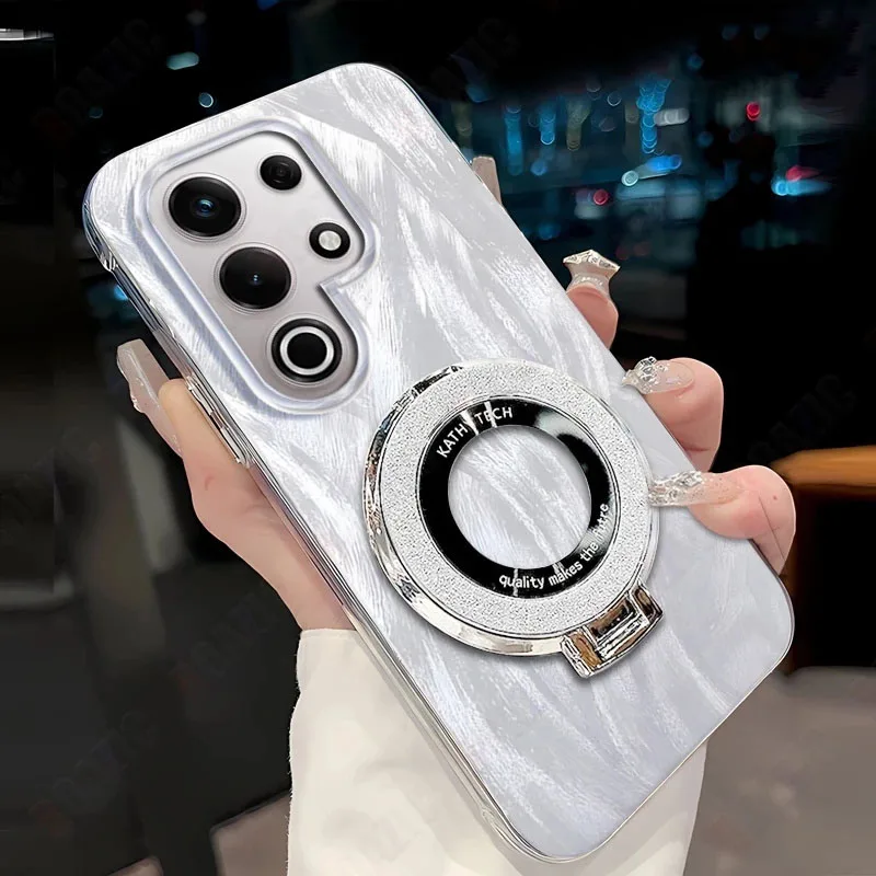 

Чехол IMD с градиентом лазера для itel S25 Ultra S23 Plus, чехол для телефона, кольцевой держатель, противоударный чехол с перьевым кронштейном, задняя крышка для смартфона