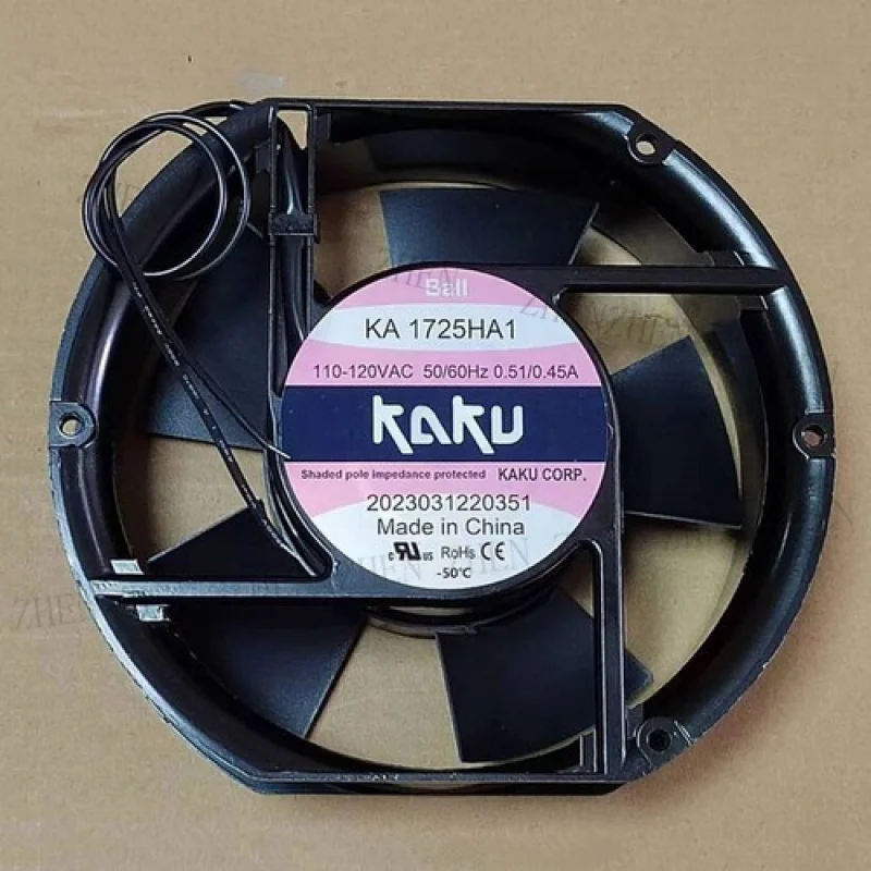 

Y 1PCS New FOR KAKU KA1725HA1 AC 110V-120V 0.51/0.45A 2 WIRE cooling fan # QW.