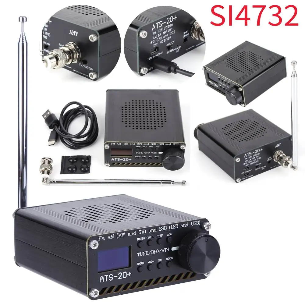 SI4732 ATS-20+ Full Band Radio Receiver Scanner FM AM (MW & SW) SSB (LSB & USB) Covering Commercial Amateur Radio Bands for Home